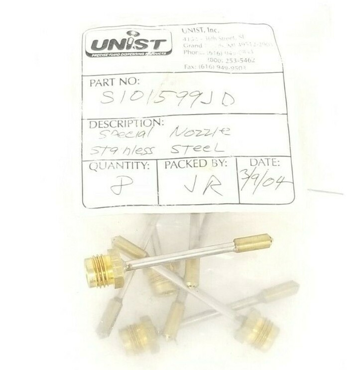 Used LOT OF 7 NEW UNIST S101599JD STAINLESS STEEL SPECIAL NOZZLES