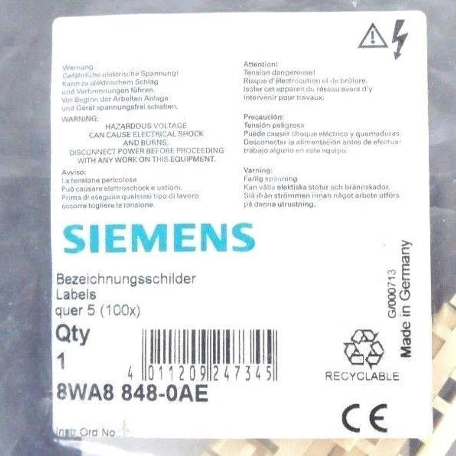 Used LOT OF 3 NEW SIEMENS 8WA8-848-0AE LABEL MARKER NUMBER 5 TOTAL 300