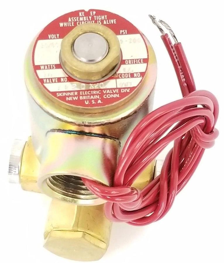 Used NIB SKINNER ELECTRIC VALVE XR2DX20 VALVE 120/60 5-200PSI 1/4" ORFICE CODE: VE1