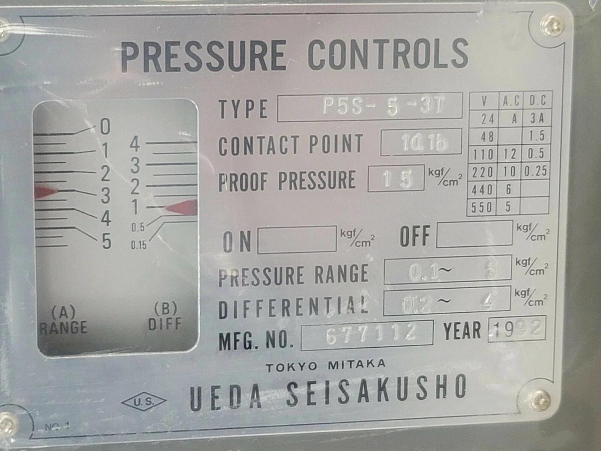 Used NIB UEDA SEISKUSHO P5S-5-3T PRESSURE SWITCH P5S53T