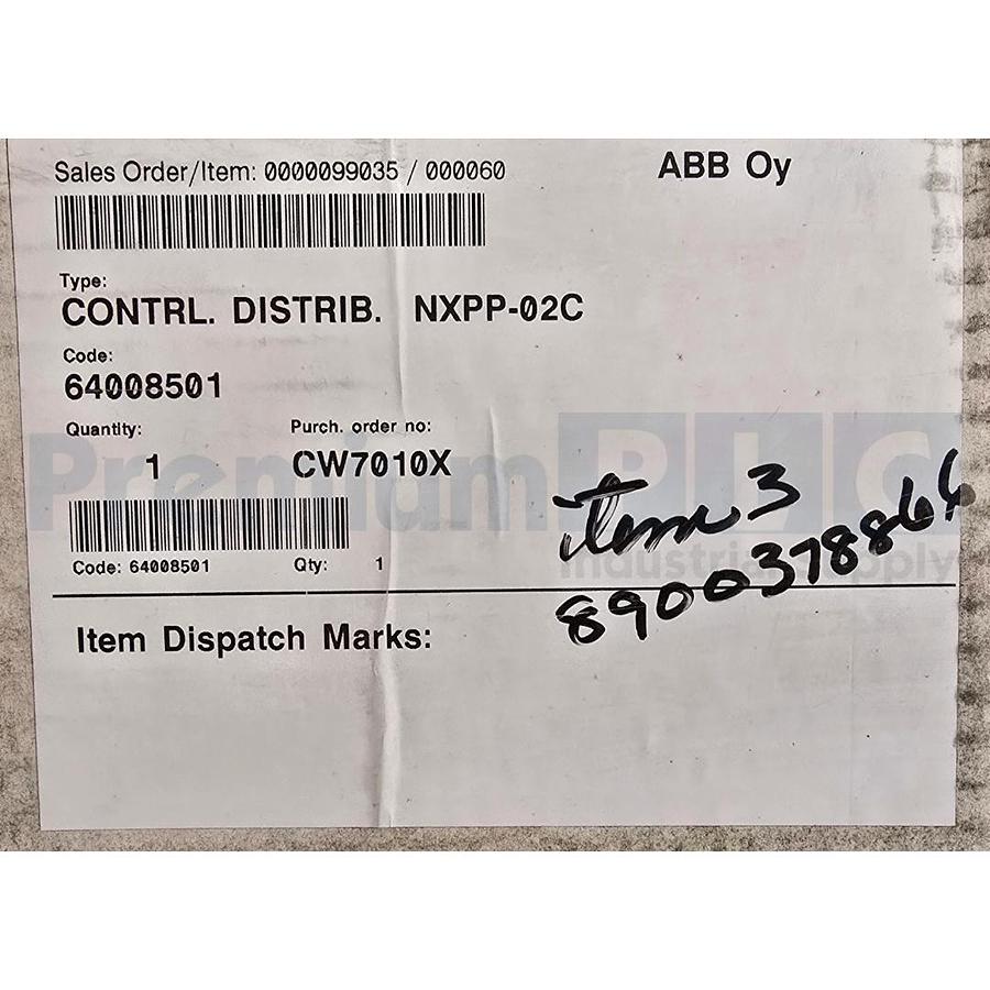 Used ABB NXPP-02C CONTROL DISTRIBUTION BOARD 64008501D NXPP-O2C 61298622E NSNP