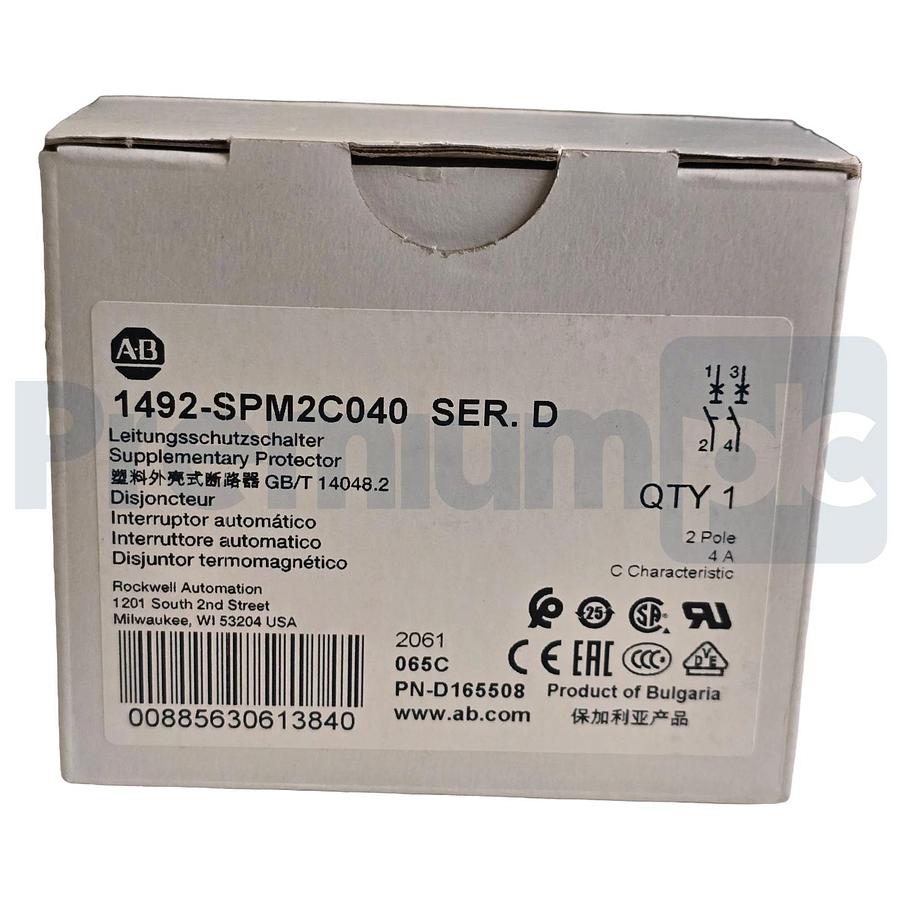 Allen-Bradley 1492-SPM2C040 /D Supplementary Protector 4A 2P Circuit Breaker NEW