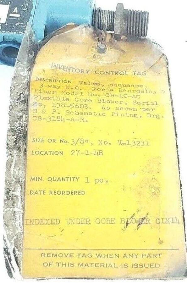 Used MAC 1804-1-03 3-WAY SEQUENCE SOLENOID VALVE 3/8" V-13231 1804103