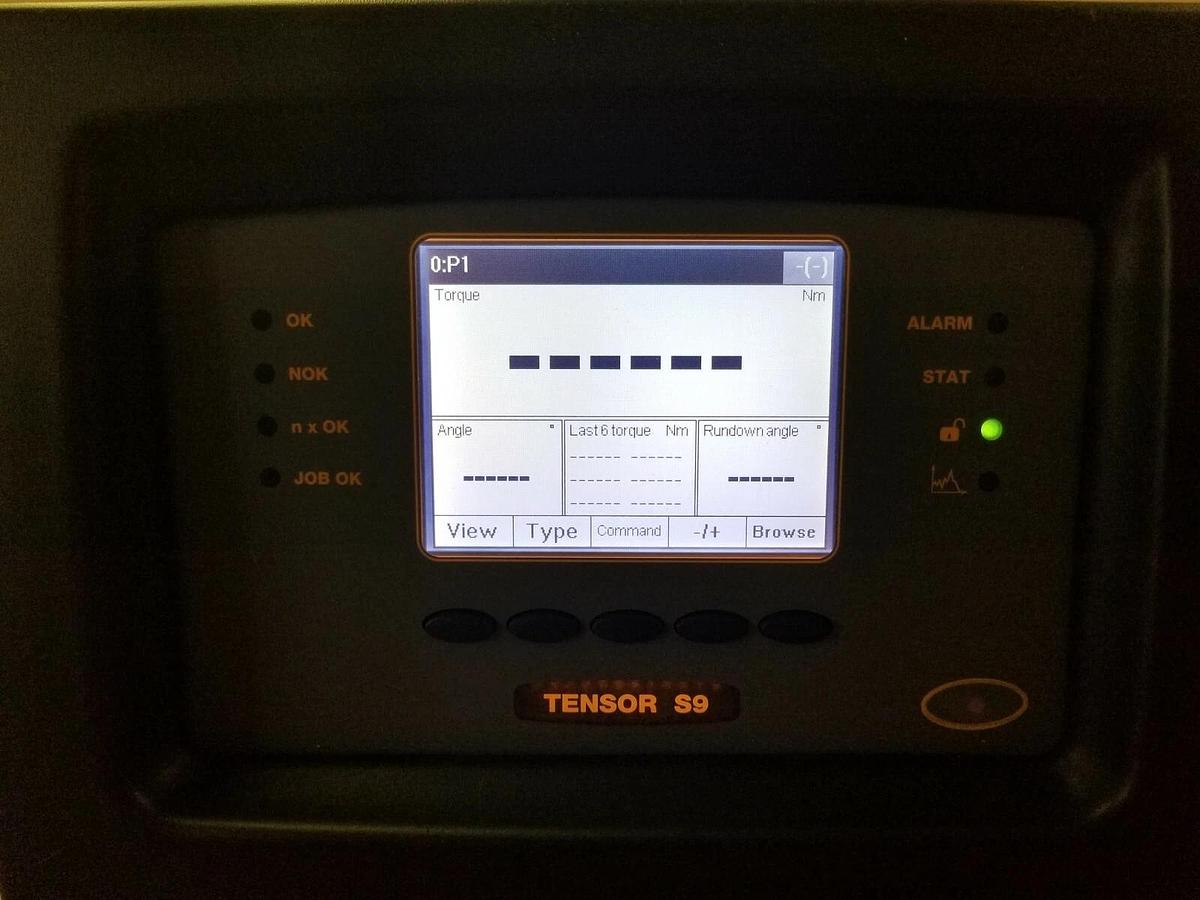 Used ATLAS COPCO PF3009-F-DN-HW TENSOR S9 W/ ETV S9-180-13-CTADS NUTRUNNER AND CABLES