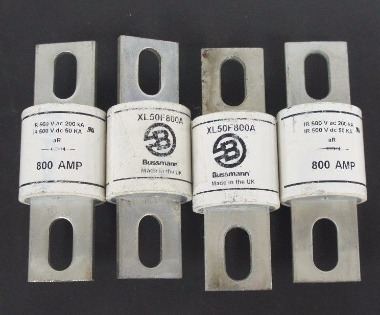 Used LOT OF 4 BUSSMANN XL50F800A FUSES 800A, 500V