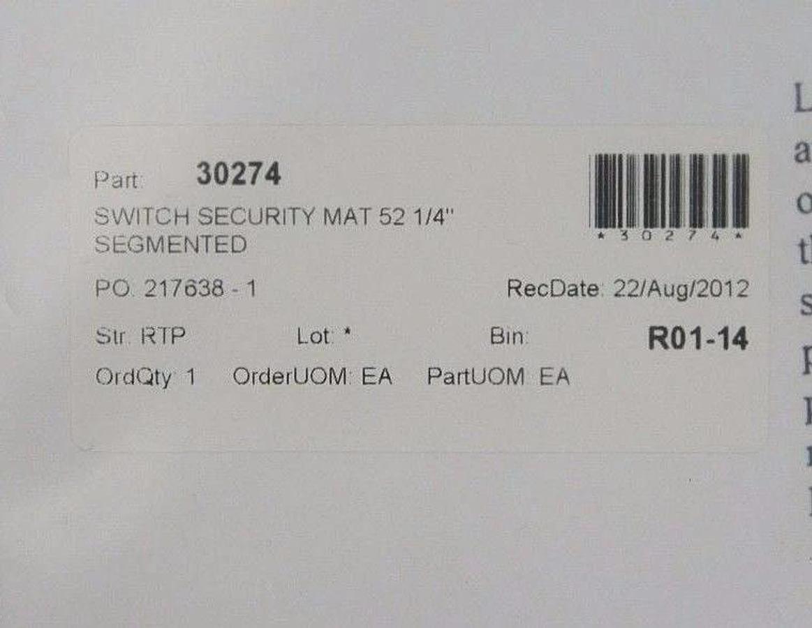 Used NEW LARCO 30274 SECURITY SWITCH MAT 52 1/4" SEGEMENTED