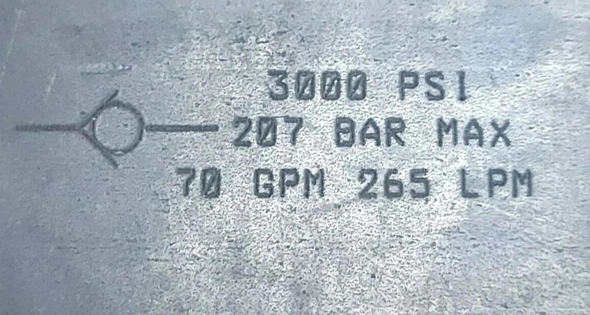 Used NIB PARKER C2000S CHECK VALVE C2000S-10KW 3000PSI 207 BAR MAX 70 CPM 265 LPM