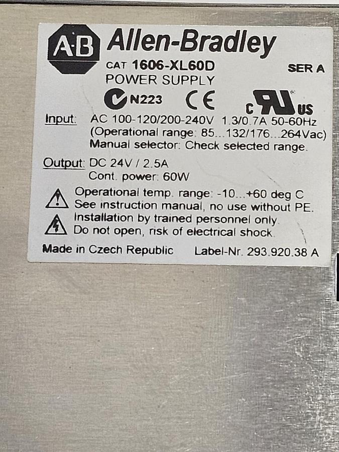 Used NIB ALLEN BRADLEY 1606-XL60D DC POWER SUPPLY 1606XL60D SER. A