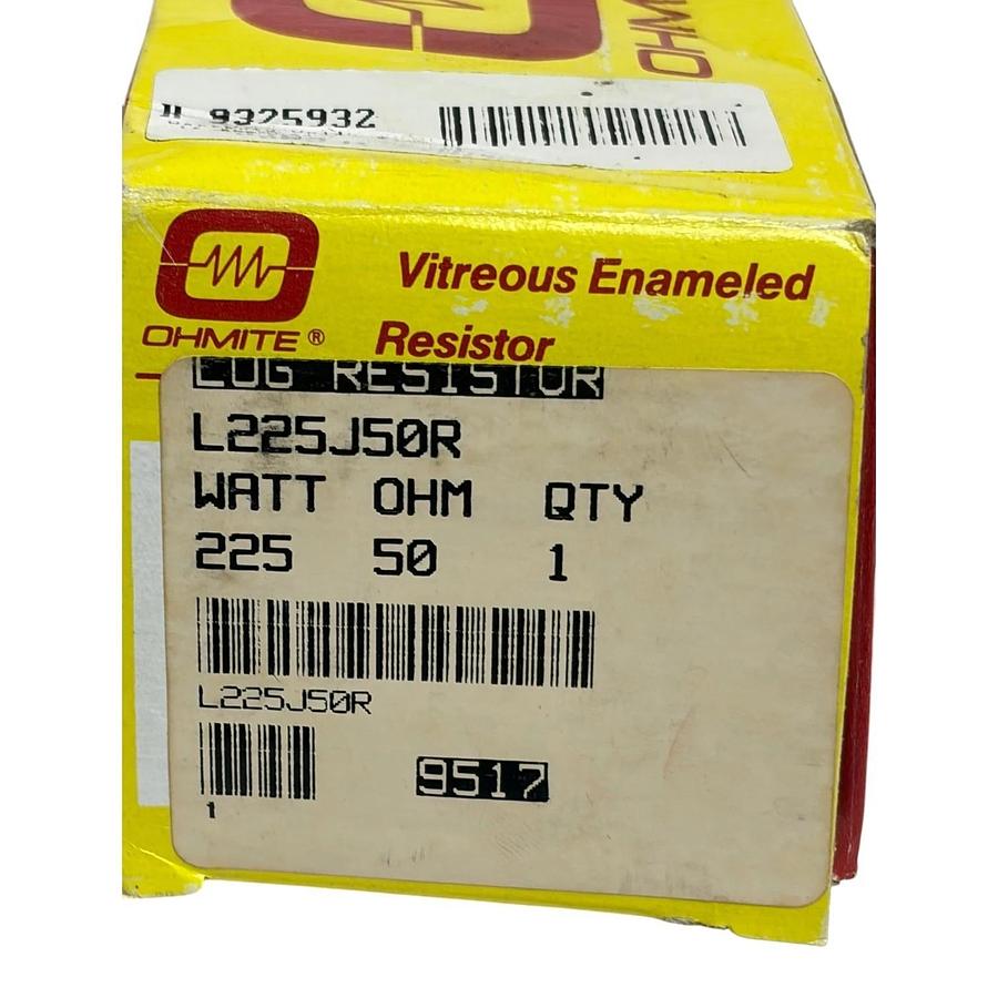 Ohmite L225J50R Vitreous Enameled Wirewound Lug Resistor 225W 50 Ohm New