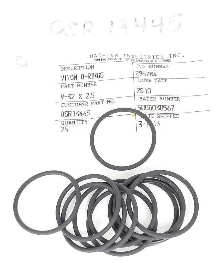 Used LOT OF 12 NEW HAS-MOR INDUSTRIES V-32 X 2.5 VITON O-RINGS