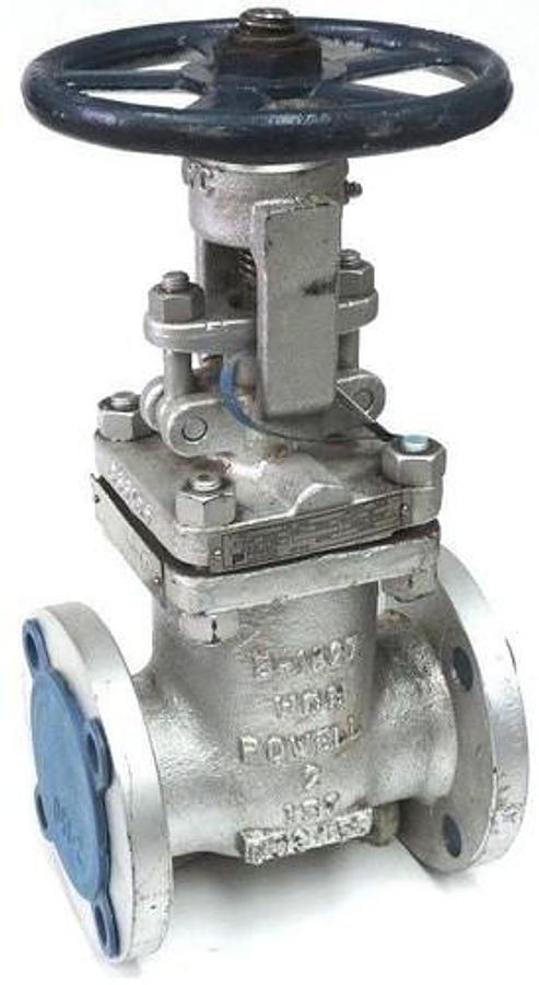 Used POWELL 2" FLANGED GATE VALVE API 600, B16.34 CL150, 2.00 1503 WCB, CR13, B-1627