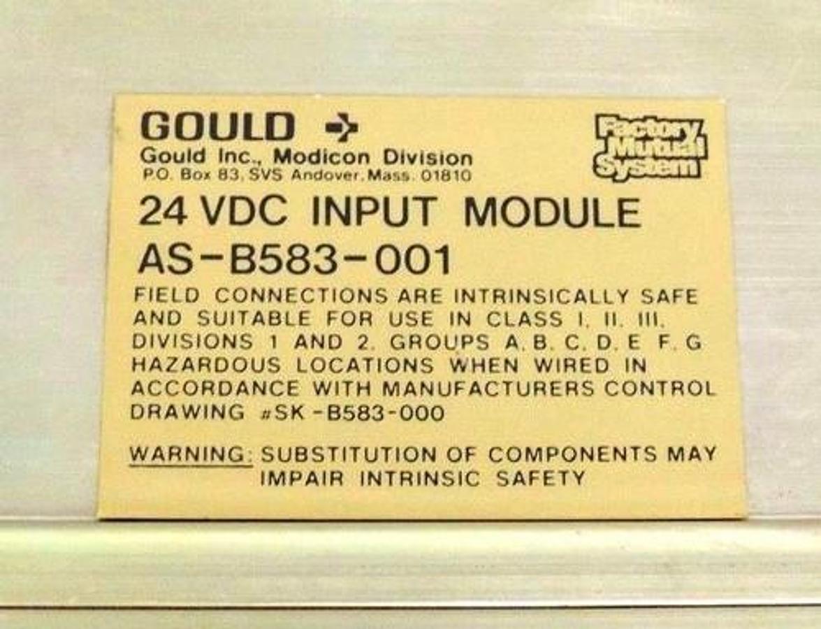 Used GOULD MODICON AS-B583-001 LATCHED PROXIMITY MODULE 25.2VDC, 1.5MA, ASB583001