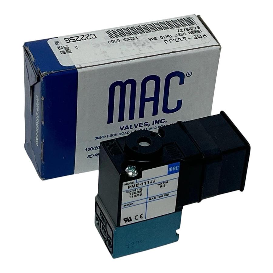 MAC Valves PME-111JJ Pneumatic Solenoid Valve Coil 120VAC 50/60Hz NEW SURPLUS