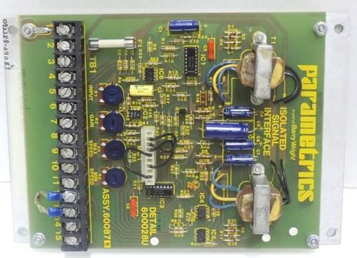 Used PARAMETRIS BARRY WRIGHT ASSY. 600878 ISOLATED SIGNAL INTERFACE BOARD 680121