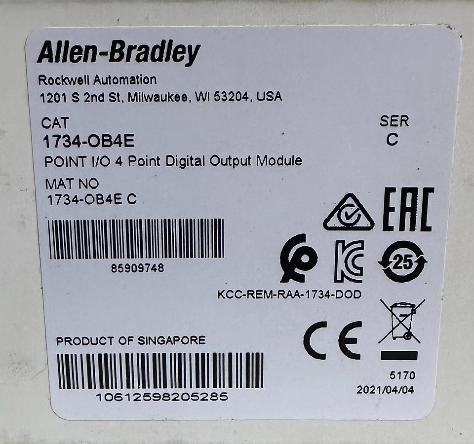 Used 6 NEW ALLEN BRADLEY 1734-OB4E /C POINT I/O 4-PT DIGITAL OUTPUT MODULE 1734OB4E