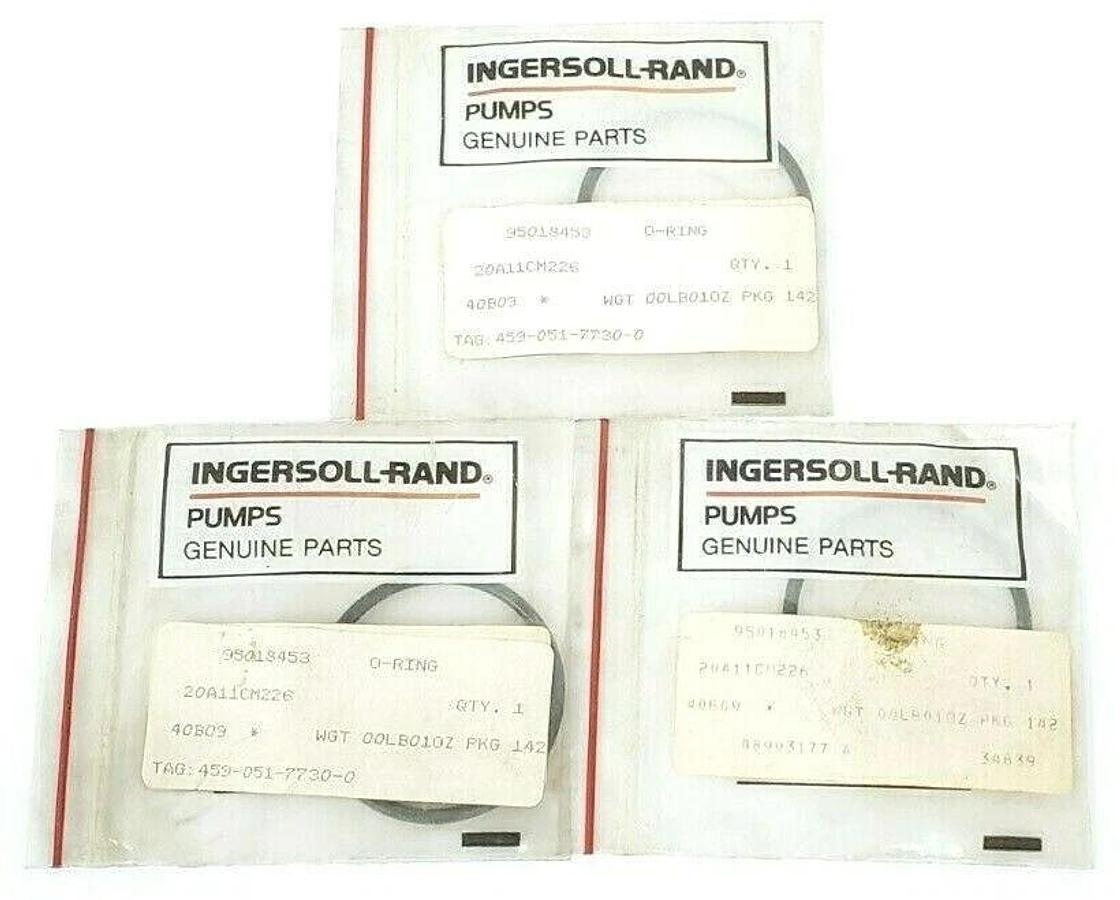 Used LOT OF 3 NEW INGERSOLL RAND 20A11CM226 O-RINGS 95018453