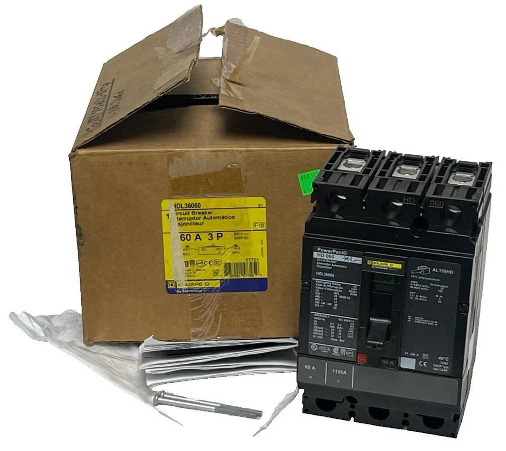 SQUARE D HDL36060 Circuit Breaker | PowerPact H-Frame | 60A 3P 600V | NSMP