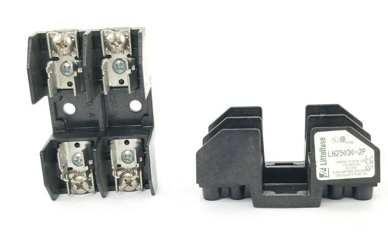 Used LOT OF 2 LITTELFUSE LH25030-2P FUSE HOLDERS LH250302P