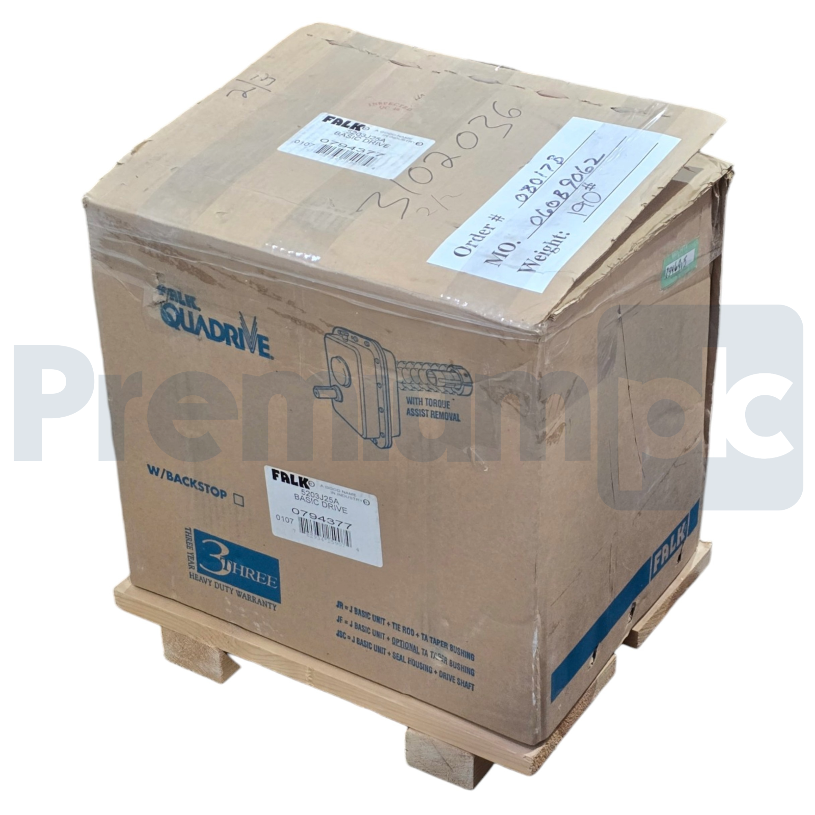 Used Falk 0794377 | 5203J25A Quadrive Shaft Mount Speed Reducer Gear Drive 25:1 Ratio