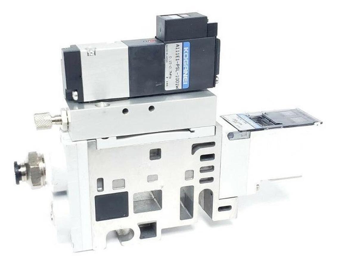 Used KOGANEI PB24C-38W SOLENOID VALVE W/ A111E1-PSL-1001W COIL, 24VDC