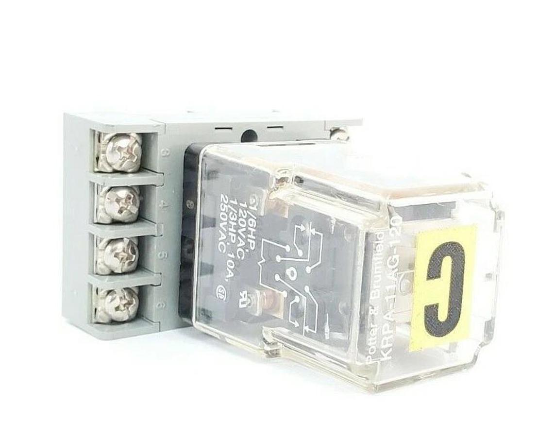 Used POTTER & BRUMFIELD KRPA-11AG-120 RELAY KRPA11AG120, 120V W/ 27E891 SOCKET