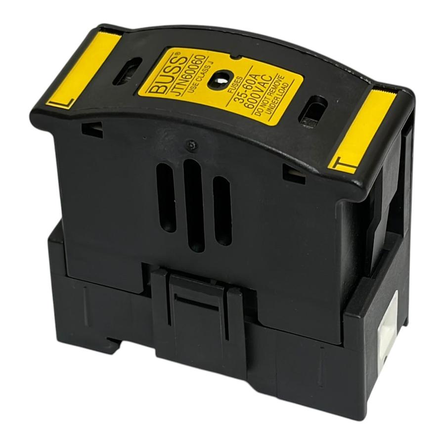 Used Bussmann JTN60060 Finger Safe Fuse Holder Class J 35-60A 600VAC DIN Rail New