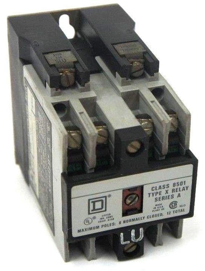 Used SQUARE D 8501-X0-40 TYPE X CONTROL RELAY SER A FORM KU 8501XO40 8501X040