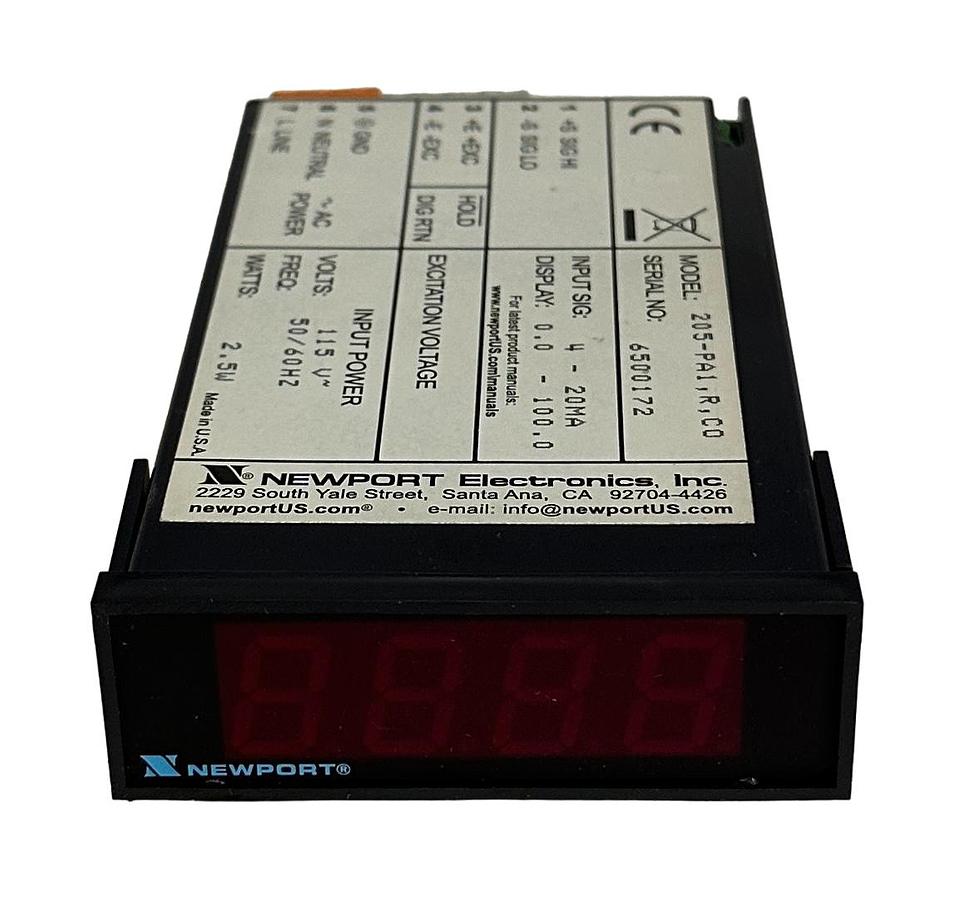 Used NEW NEWPORT ELECTRONICS 205-PA1-R-C0 / 205-PA1-R-CO PANEL PROCESS METER 115V