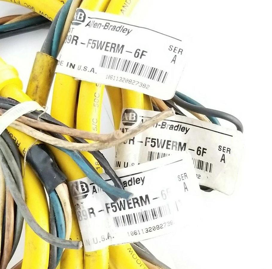 Used LOT OF 3 ALLEN BRADLEY 889R-F5WERM-6F PATCHCORDS SER. A 4A 250V 889RF5WERM6F