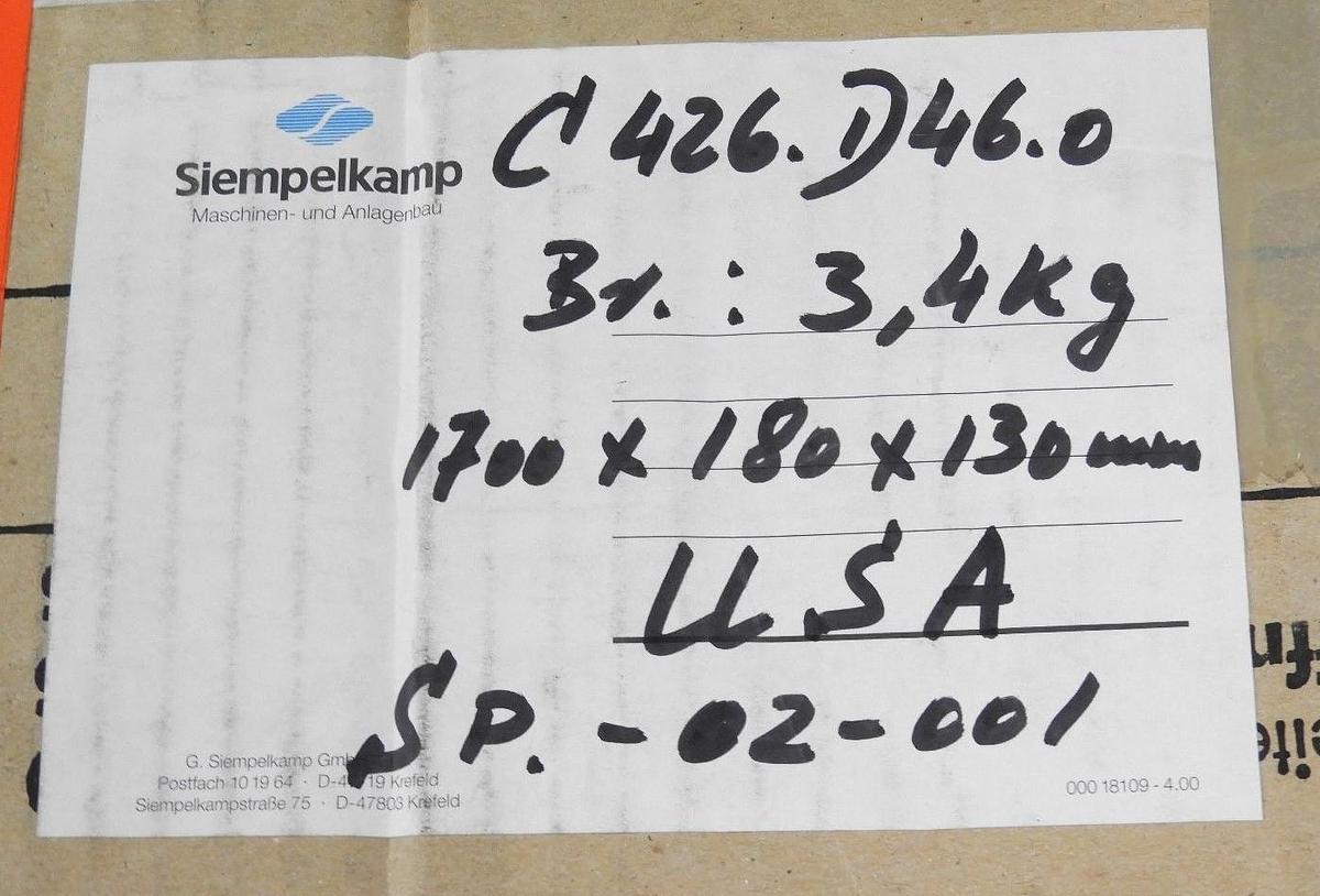 Used NEW SIEMPELKAMP C426.D46.0 CHARGING ELECTRODE BAR, SP-02-001, 01630669, C426D460