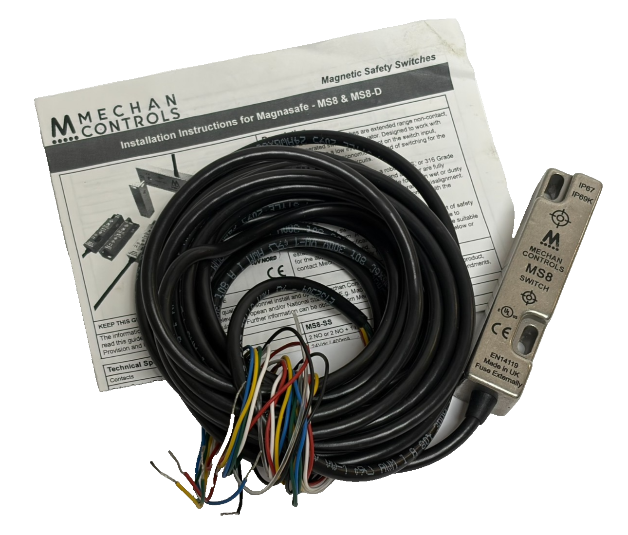 Used Mechan Controls MS8 Stainless Steel Safety Switch EN14119 Manual
