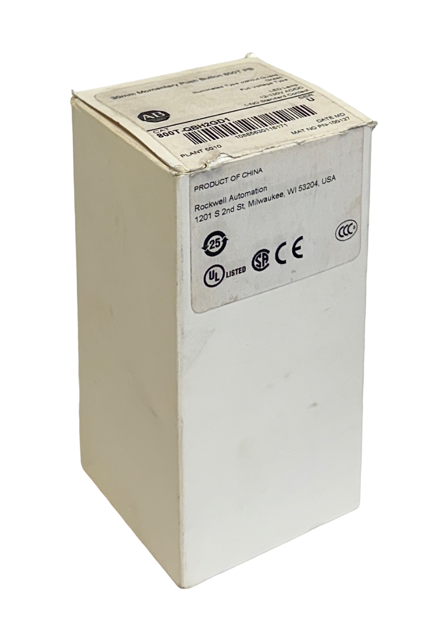 Used ALLEN BRADLEY 800T-QBH2GD1 /U 30mm MOMENTARY PUSH BUTTON GREEN 12-130VAC/DC NSMP