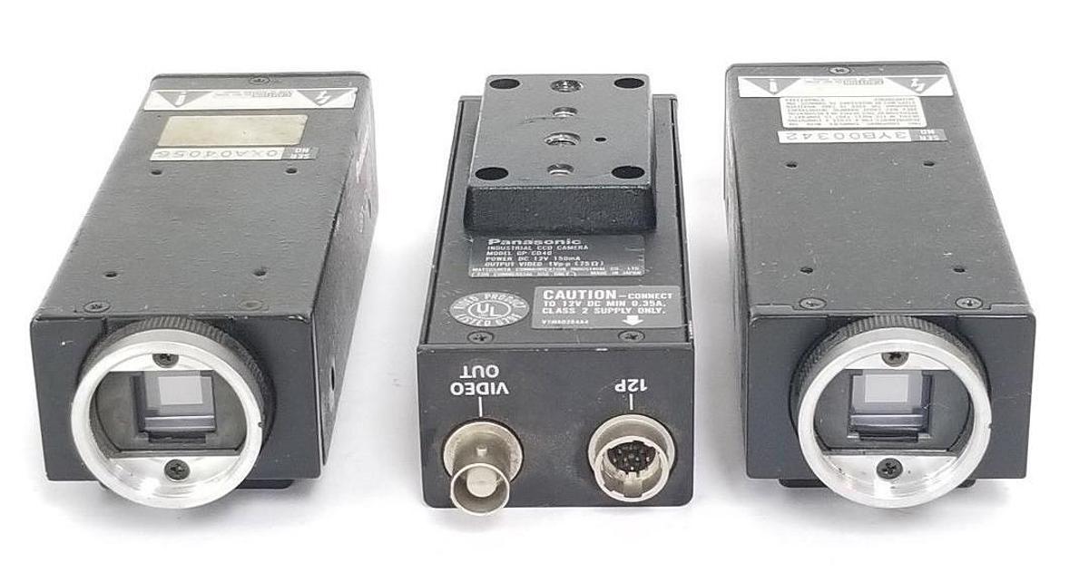 Used LOT OF 3 PANASONIC GP-CD40 CAMERAS INDUSTRIAL CCD 12VDC, 150MA, GPCD40
