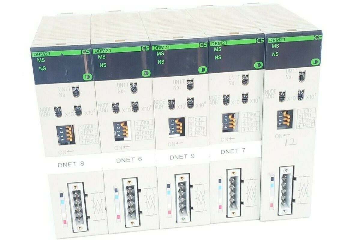 Used LOT OF 5 OMRON CS1W-DRM21 DEVICENET UNITS 24VDC .5W CS1WDRM21