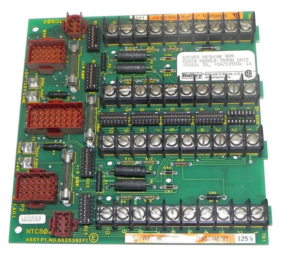 Used BAILEY NTCS02 NETWORK 90 CONTROL MODULE TERMINAL UNIT 3AMP 24VDC 6635392F1