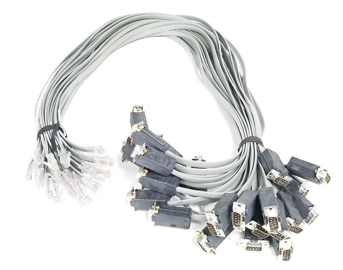 Used LOT OF 20 GENERIC 1793574 REV. D DB9 TO RJ45 CABLE ASSEMBLIES