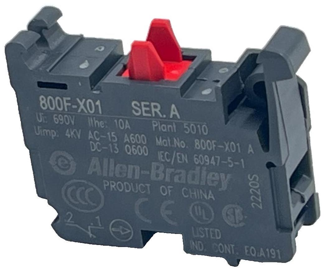 Used LOT OF 5 Allen-Bradley 800F-X01 Ser A Contact Block 22.5mm 1 N.C Screw Terminal