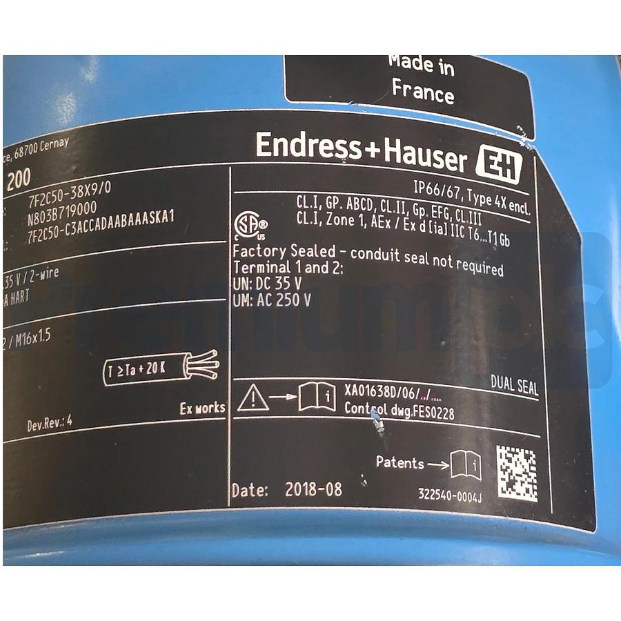 Endress+Hauser 7F2C50-38X9/0 Prowirl 200 Flowmeter 2" 7F2C50-C3ACCADAABAAASKA1