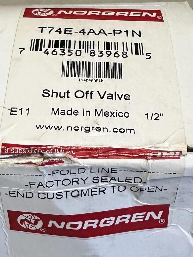 Used NEW SEALED IMI NORGREN T74E-4AA-P1N / T74E4AAP1N 1/2'' NPT SHUT-OFF VALVE E11