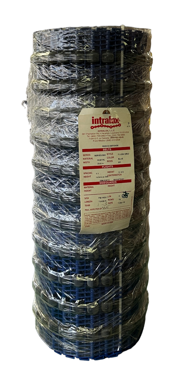 Used NEW INTRALOX SERIES 900 23.8'' BLUE ACETAL FLUSH GRID BELT 7' LENGTH 161K572H01