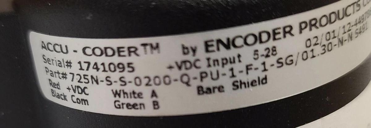 Used NEW ACCU-CODER 725 SHAFT ENCODER 725N-S-S-0200-Q-PU-1-F-1-SG/01.30-N-N S491