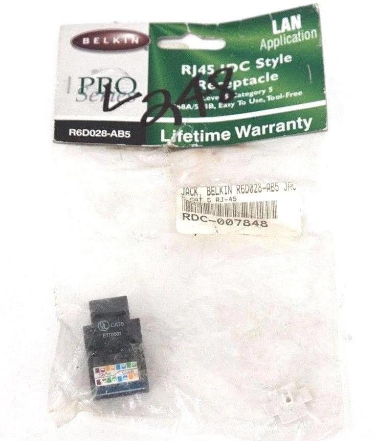 Used NEW BELKIN RJ45 IDC STYLE RECEPTACLE JACK R6D028-AB5 RDC-007848