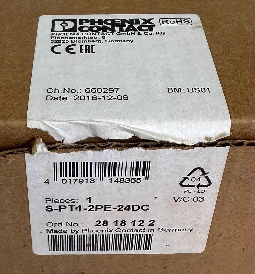 NEW PHOENIX CONTACT S-PT1-2PE-24DC / SPT12PE24DC ISOLATED PROTECTOR 2818122