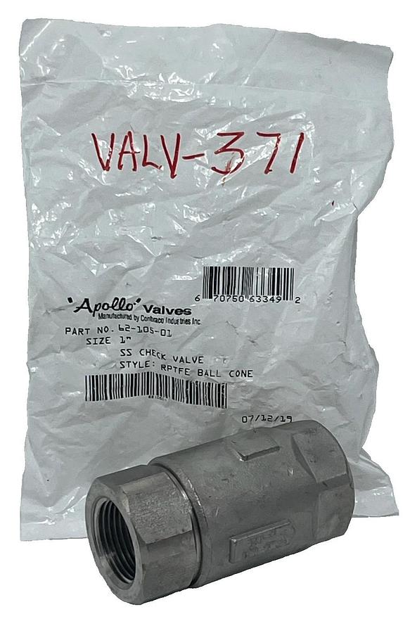 Apollo 62-105-01 Stainless Steel Ball Cone Check Valve 1" FNPT 400 PSI CWP