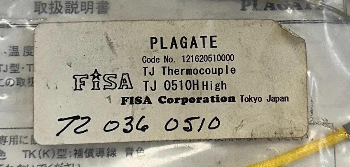 Used FISA 121620510000 PLAGATE TJ THERMOCOUPLE TJ 0510H HIGH 720360510 01091734 NSFS
