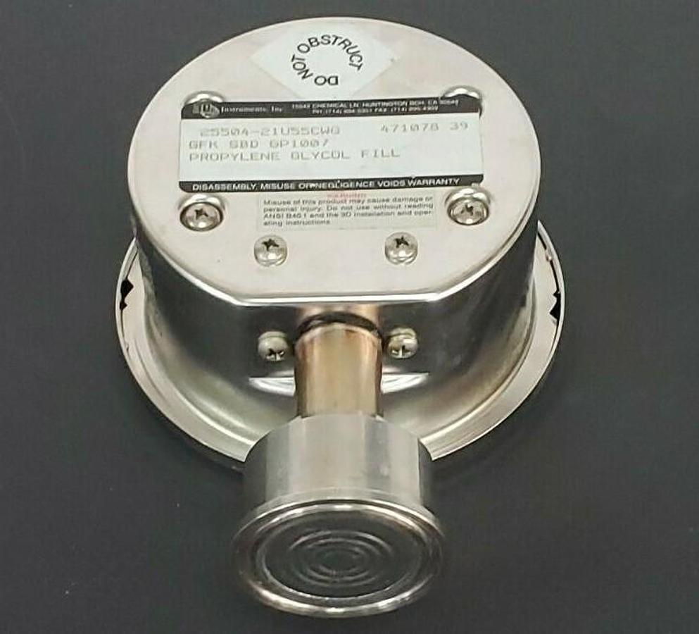 Used 3D INSTRUMENTS 25504-21U55CWG PRESSURE GAUGE, GFK SBD GP1007, 471078 39, 0-15PSI