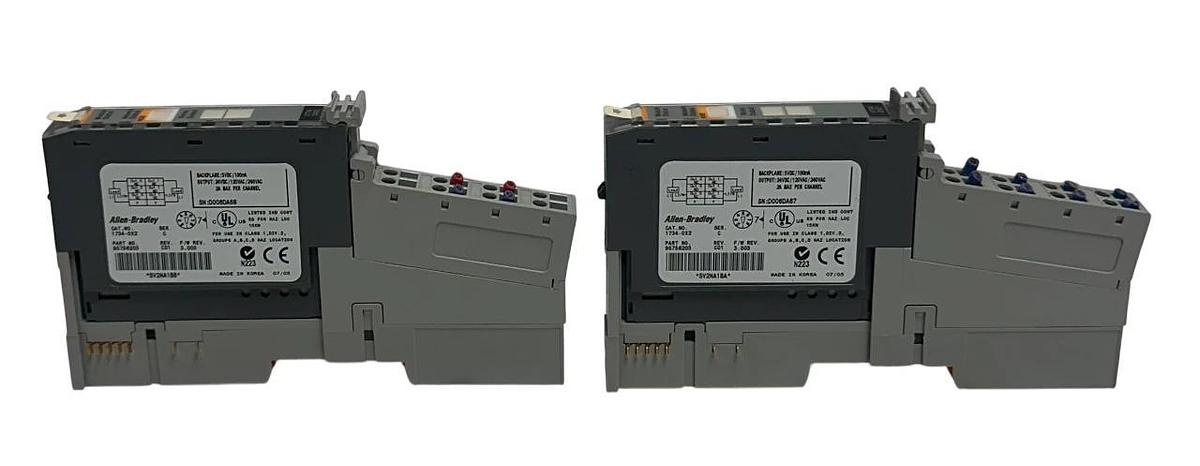 Used 2 ALLEN BRADLEY 1734-OX2 /C POINT I/O RELAY OUTPUT MODULES W/ 1734-MB /A USNP