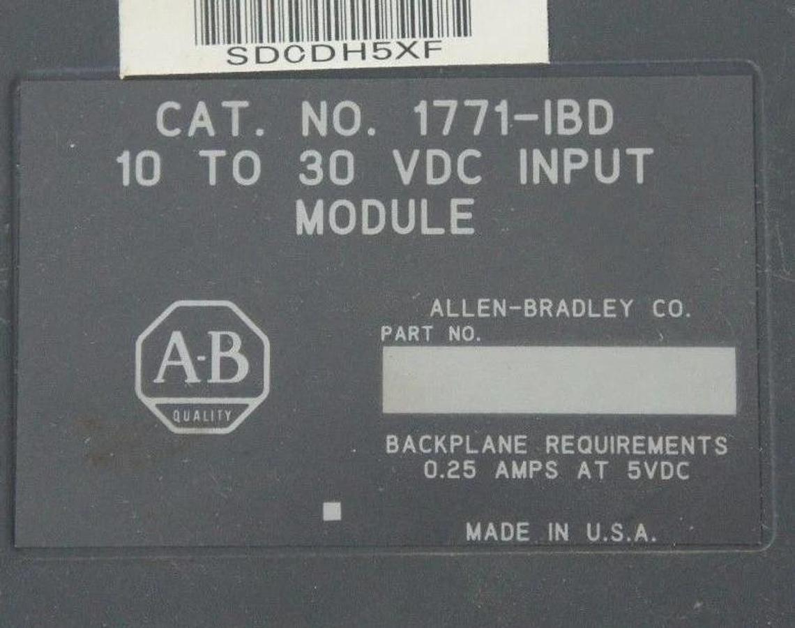 Used ALLEN BRADLEY 1771-IBD INPUT MODULE 10-30 VDC WITH WIRING HARNESS 1771IBD