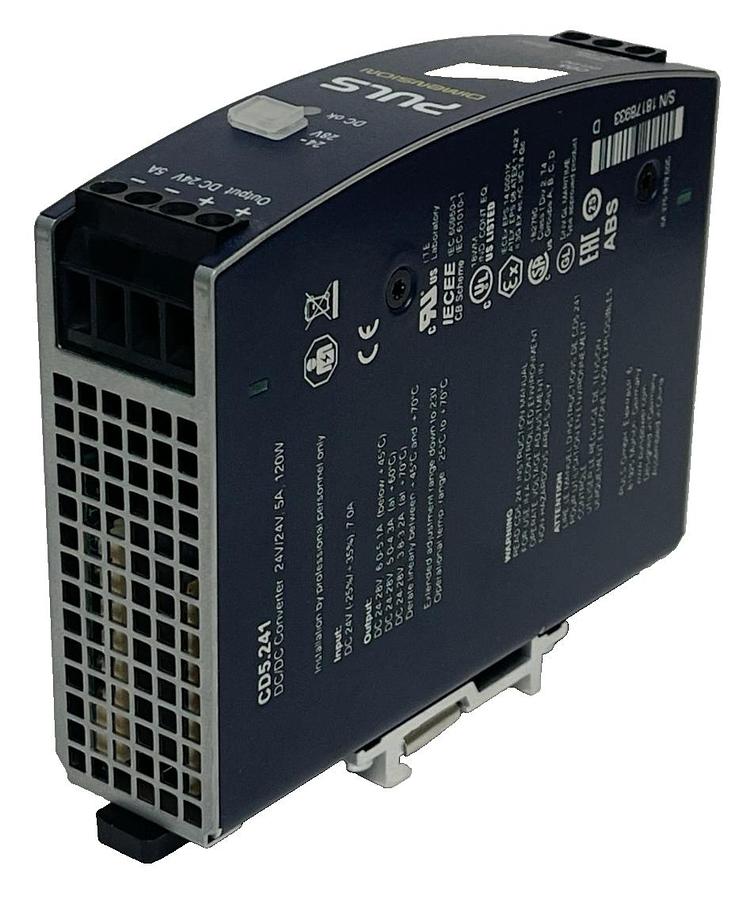 Used NEW PULS CD5.241 DC/DC Converter | 24V 5A 120W DIMENSION CD-Series DIN Rail