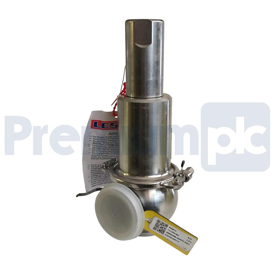 Used LESER 4834.7712 Type 483 Safety Relief Valve 1.5" x 2" NPS 316L/SS 20.3psi NSNP